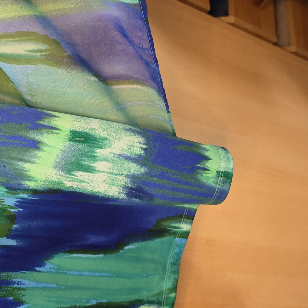 Catherine's Chiffon Flowing Flowing Tank Style Blue Green 0X 14/16W Preloved - Picture 9 of 16
